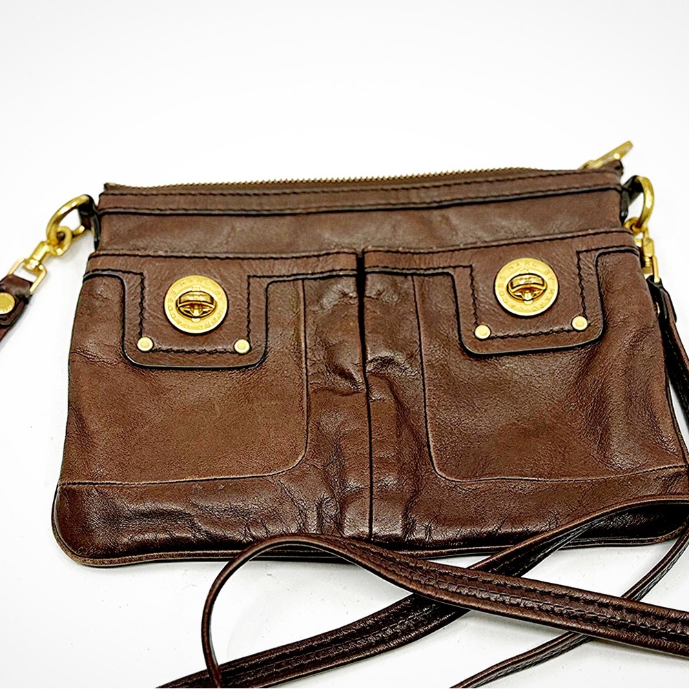 Marc by Marc Jacobs Totally Turnlock Percy Crossbody Brown Leather Bag